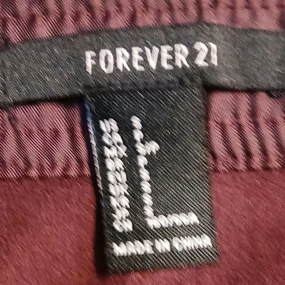 Forever 21 Burgundy Suede-Look Zip Front Mini Skirt - Picture 2 of 4